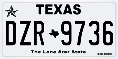 TX license plate DZR9736