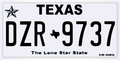 TX license plate DZR9737