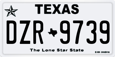 TX license plate DZR9739