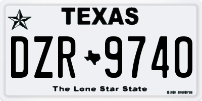 TX license plate DZR9740