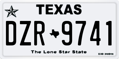 TX license plate DZR9741