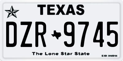 TX license plate DZR9745