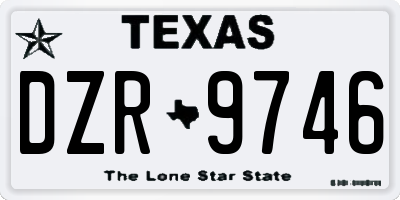TX license plate DZR9746
