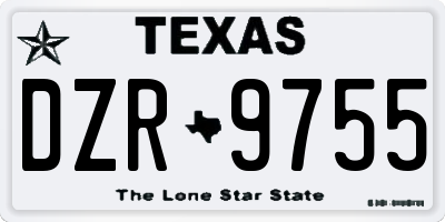 TX license plate DZR9755