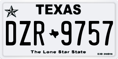 TX license plate DZR9757
