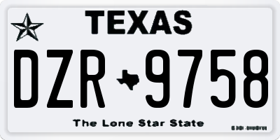 TX license plate DZR9758