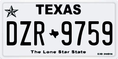 TX license plate DZR9759