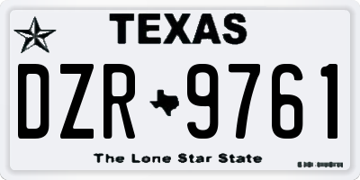 TX license plate DZR9761