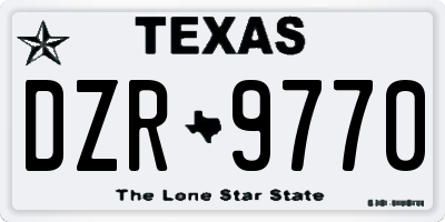 TX license plate DZR9770