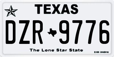 TX license plate DZR9776