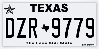 TX license plate DZR9779