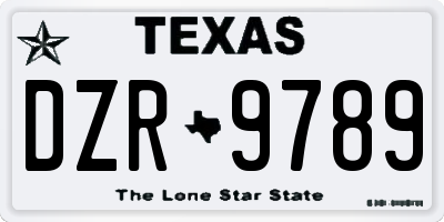 TX license plate DZR9789