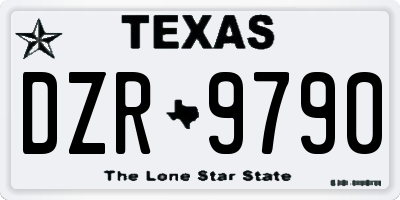 TX license plate DZR9790
