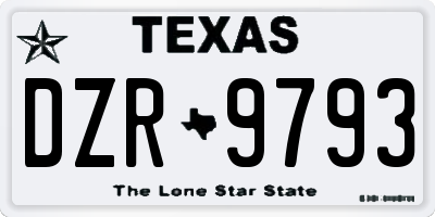 TX license plate DZR9793