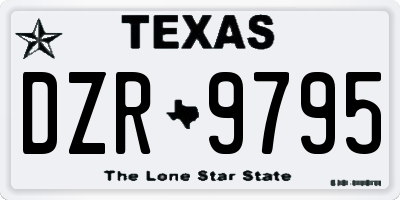 TX license plate DZR9795