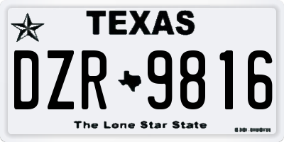TX license plate DZR9816