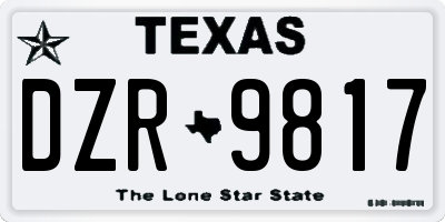 TX license plate DZR9817