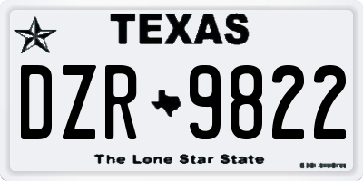 TX license plate DZR9822