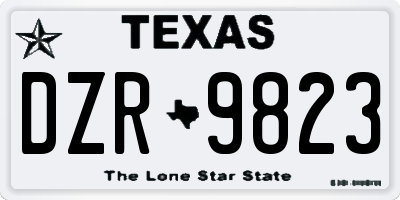 TX license plate DZR9823