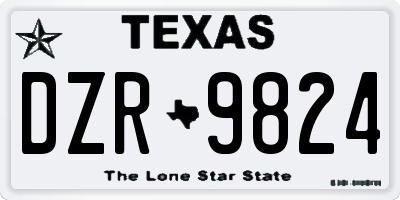 TX license plate DZR9824