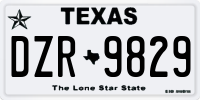 TX license plate DZR9829