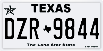 TX license plate DZR9844