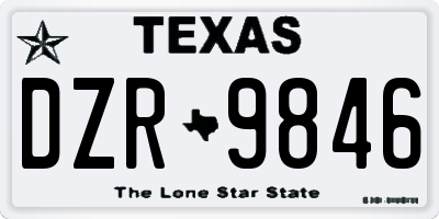 TX license plate DZR9846