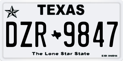TX license plate DZR9847