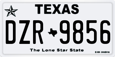 TX license plate DZR9856