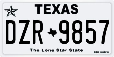 TX license plate DZR9857