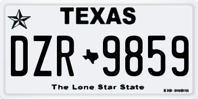 TX license plate DZR9859