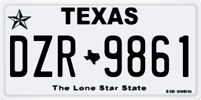 TX license plate DZR9861
