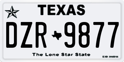 TX license plate DZR9877