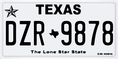 TX license plate DZR9878
