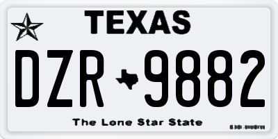 TX license plate DZR9882