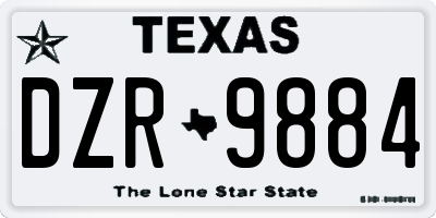 TX license plate DZR9884