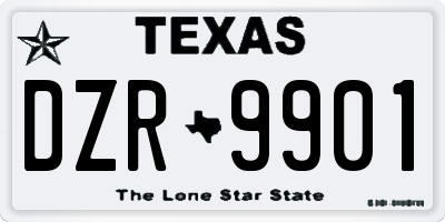 TX license plate DZR9901