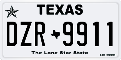 TX license plate DZR9911