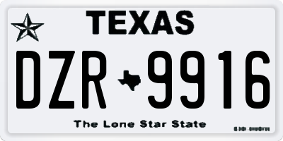 TX license plate DZR9916