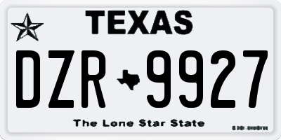 TX license plate DZR9927