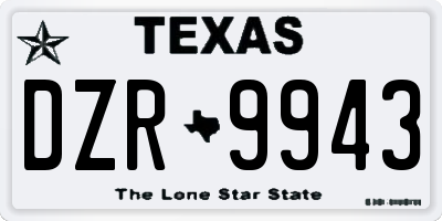 TX license plate DZR9943