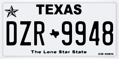 TX license plate DZR9948