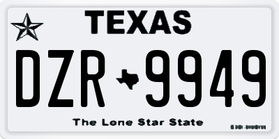 TX license plate DZR9949