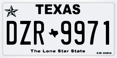 TX license plate DZR9971
