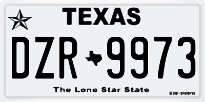 TX license plate DZR9973