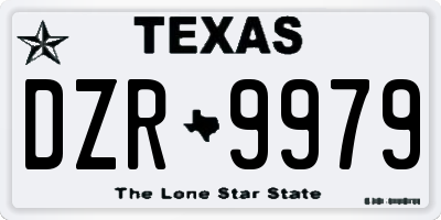 TX license plate DZR9979