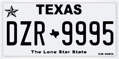 TX license plate DZR9995