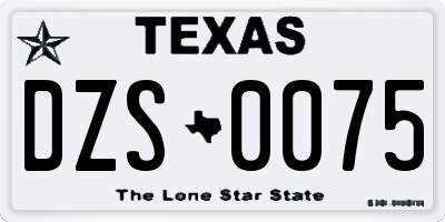 TX license plate DZS0075