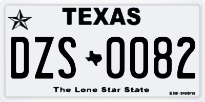 TX license plate DZS0082