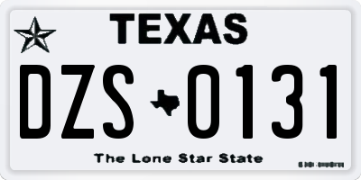TX license plate DZS0131